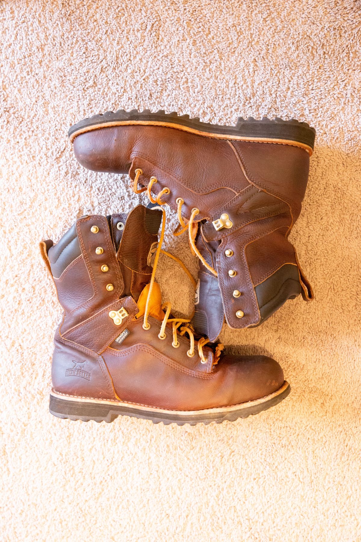 Photo by patinathunderdome on February 1, 2022 of the Irish Setter Mesabi in Brown Full Grain Waterproof.