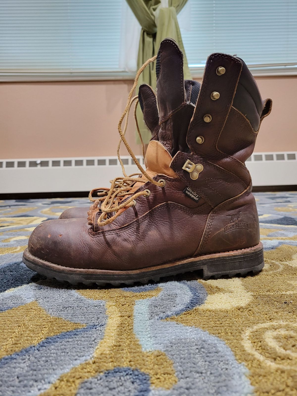 Photo by patinathunderdome on March 4, 2022 of the Irish Setter Mesabi in Brown Full Grain Waterproof.