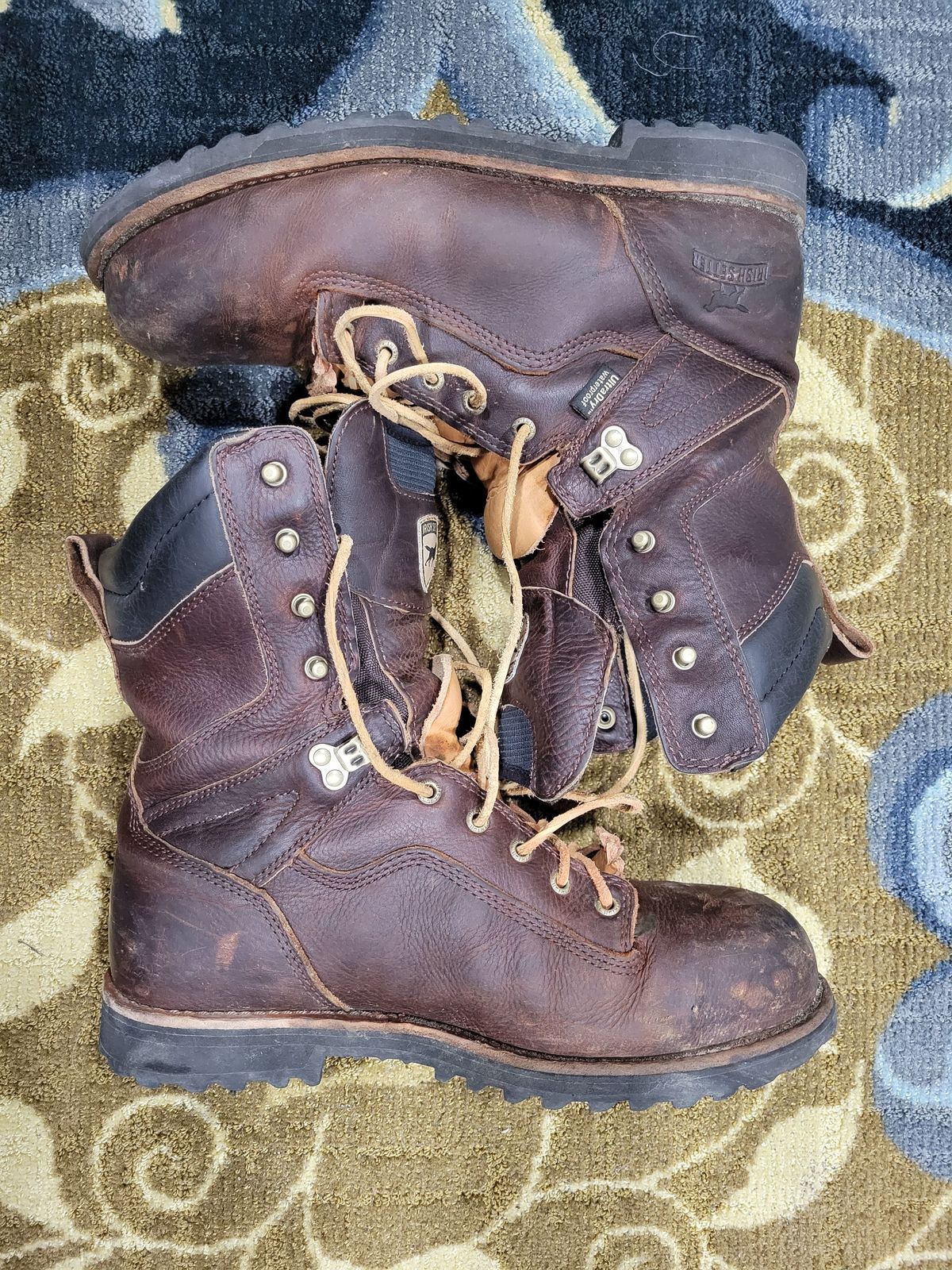 Photo by patinathunderdome on March 4, 2022 of the Irish Setter Mesabi in Brown Full Grain Waterproof.