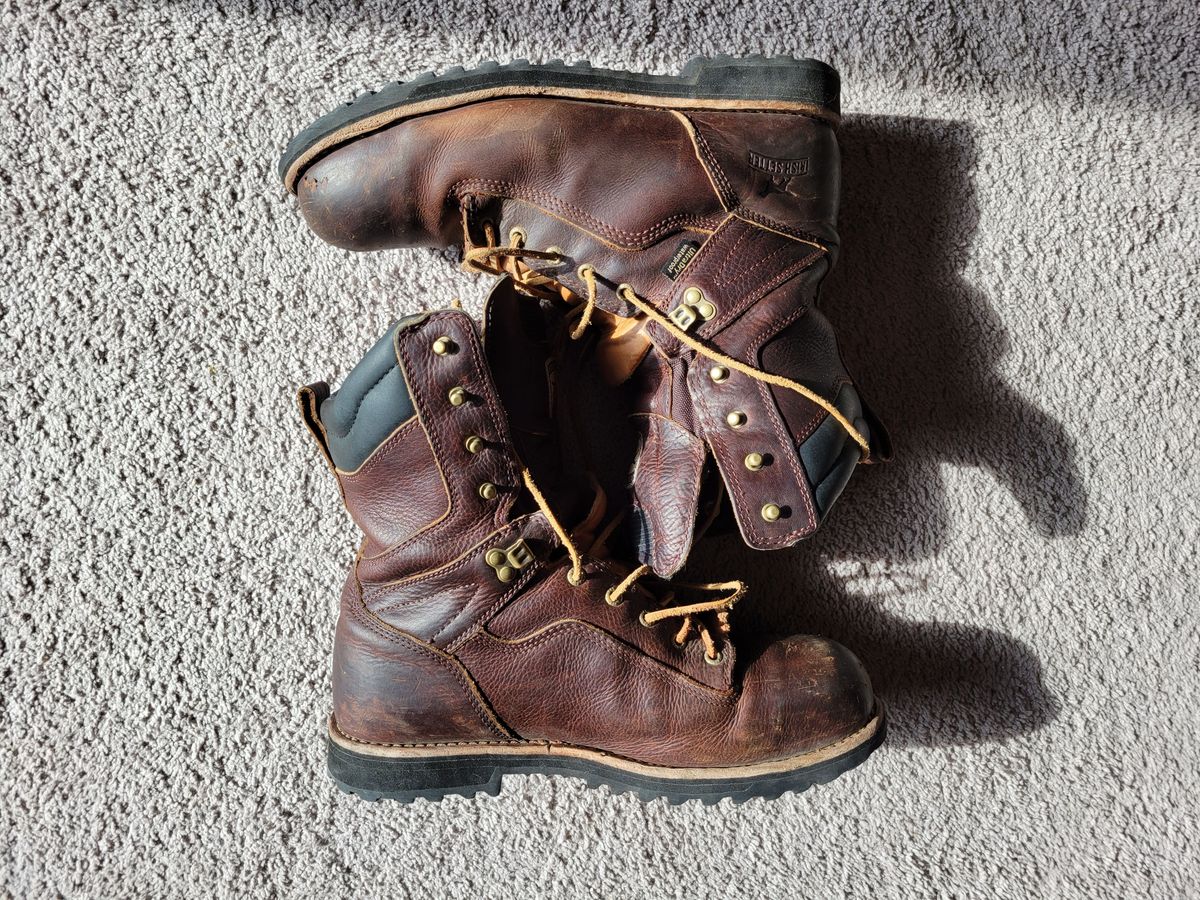 Photo by patinathunderdome on April 1, 2022 of the Irish Setter Mesabi in Brown Full Grain Waterproof.