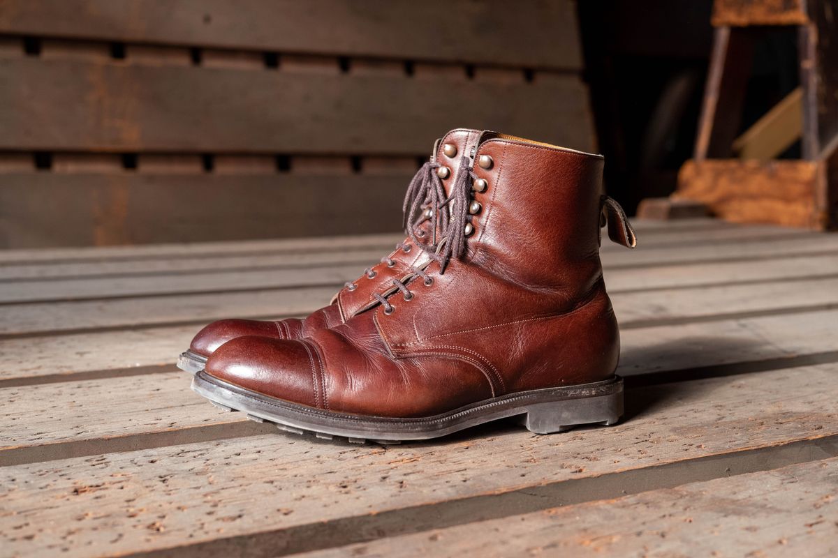 Photo by patinathunderdome on November 5, 2021 of the Edward Green Ambleside in Horween Bracken Lux Calfskin.