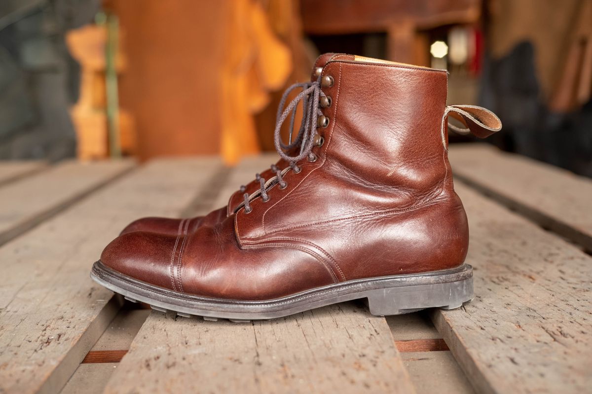 Photo by patinathunderdome on December 3, 2021 of the Edward Green Ambleside in Horween Bracken Lux Calfskin.