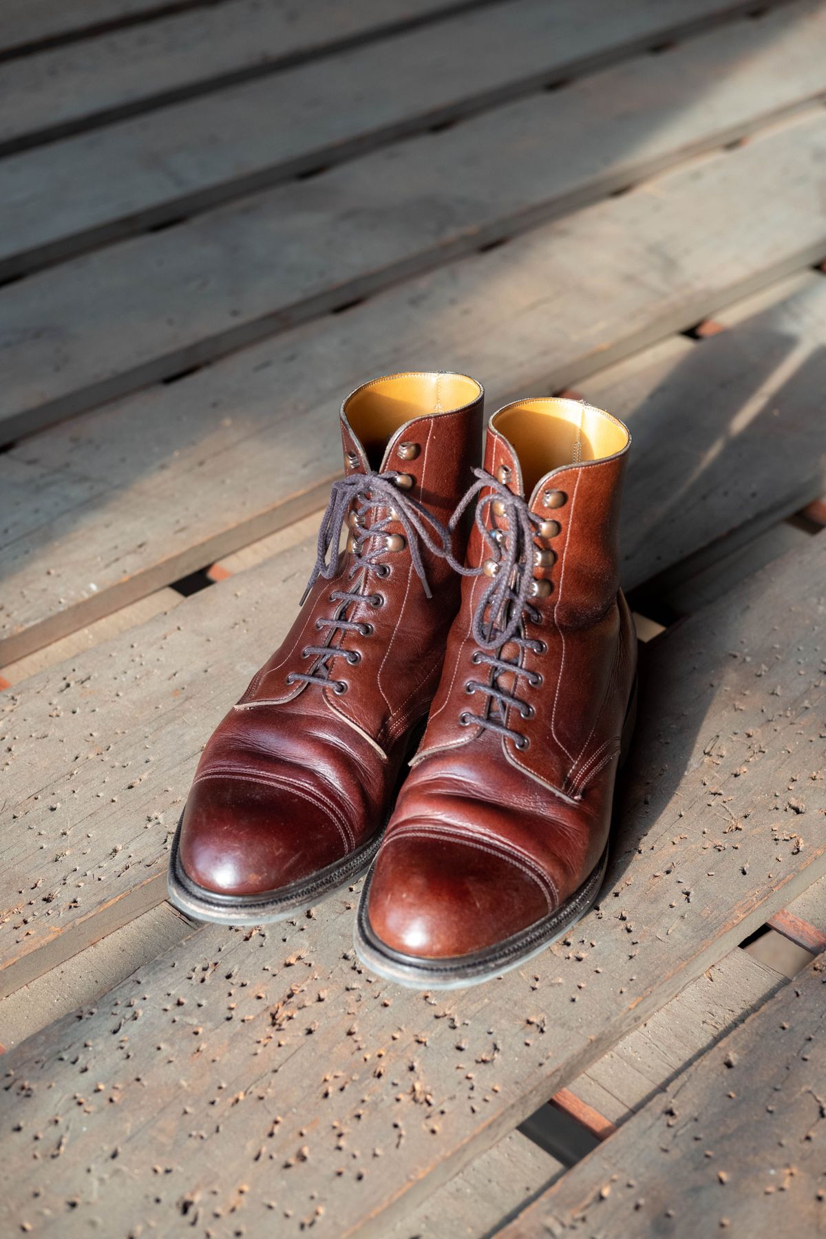 Photo by patinathunderdome on January 6, 2022 of the Edward Green Ambleside in Horween Bracken Lux Calfskin.