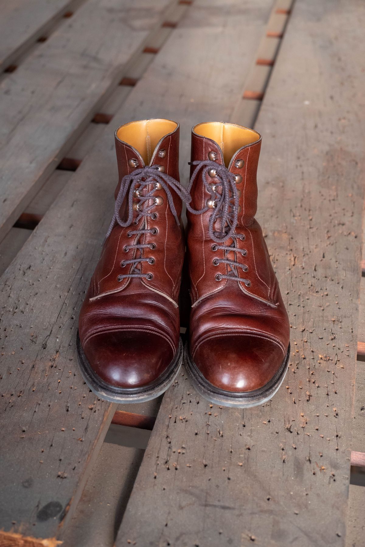 Photo by patinathunderdome on January 6, 2022 of the Edward Green Ambleside in Horween Bracken Lux Calfskin.