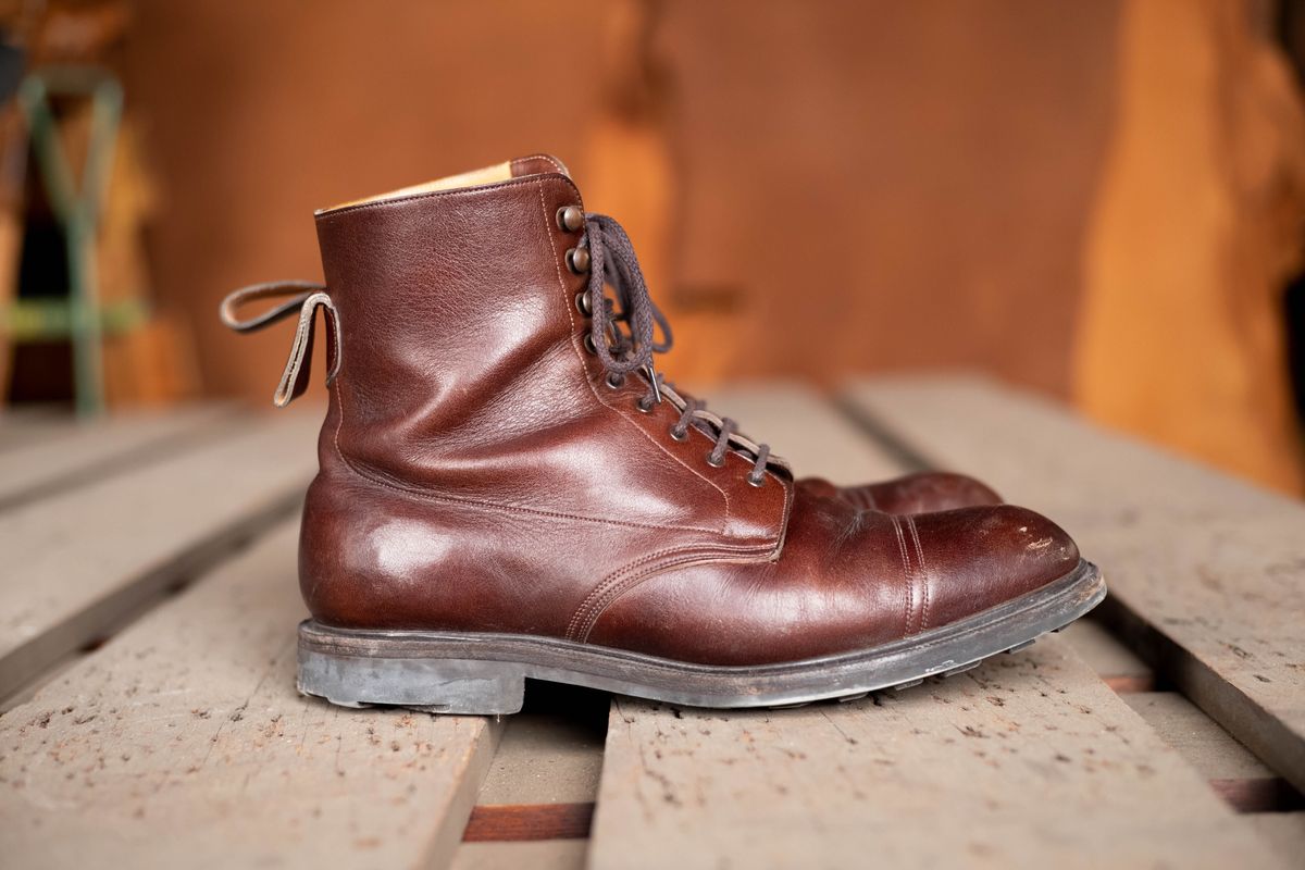 Photo by patinathunderdome on February 4, 2022 of the Edward Green Ambleside in Horween Bracken Lux Calfskin.