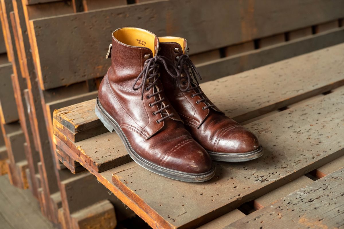 Photo by patinathunderdome on February 4, 2022 of the Edward Green Ambleside in Horween Bracken Lux Calfskin.