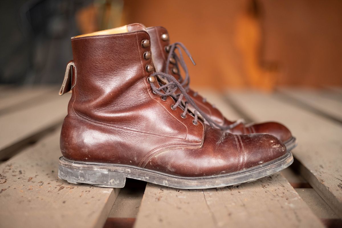 Photo by patinathunderdome on March 2, 2022 of the Edward Green Ambleside in Horween Bracken Lux Calfskin.