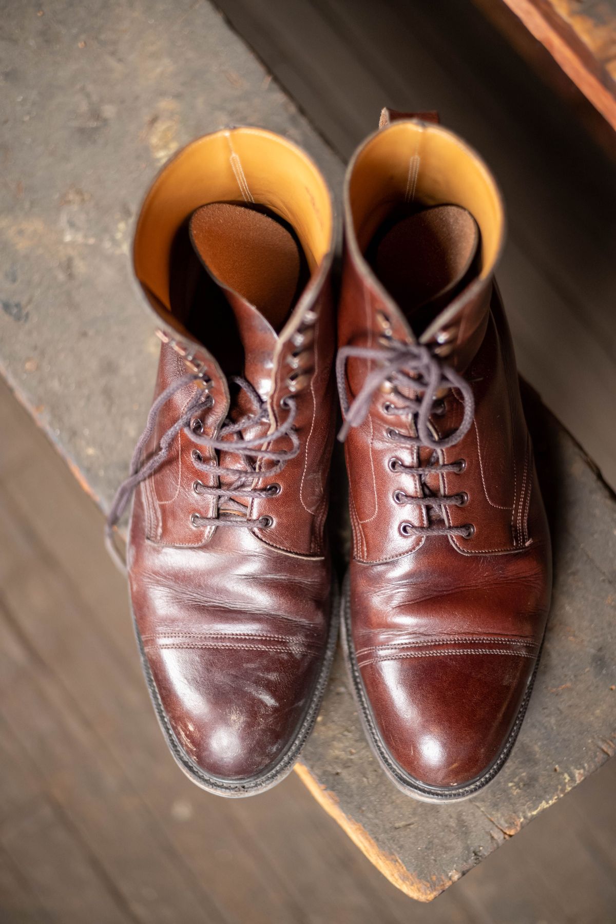 Photo by patinathunderdome on March 2, 2022 of the Edward Green Ambleside in Horween Bracken Lux Calfskin.