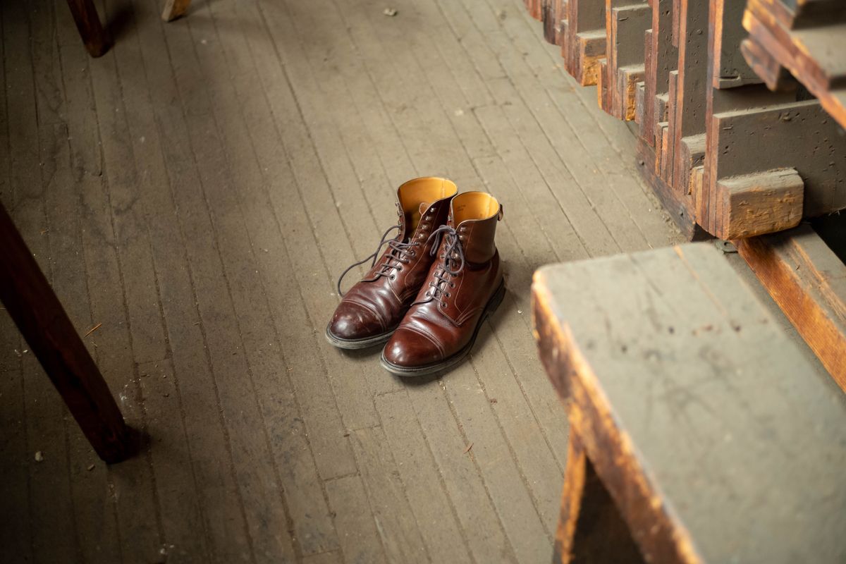 Photo by patinathunderdome on March 2, 2022 of the Edward Green Ambleside in Horween Bracken Lux Calfskin.