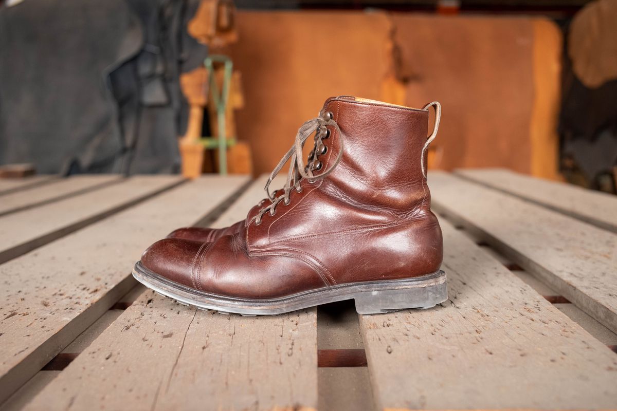 Photo by patinathunderdome on April 7, 2022 of the Edward Green Ambleside in Horween Bracken Lux Calfskin.