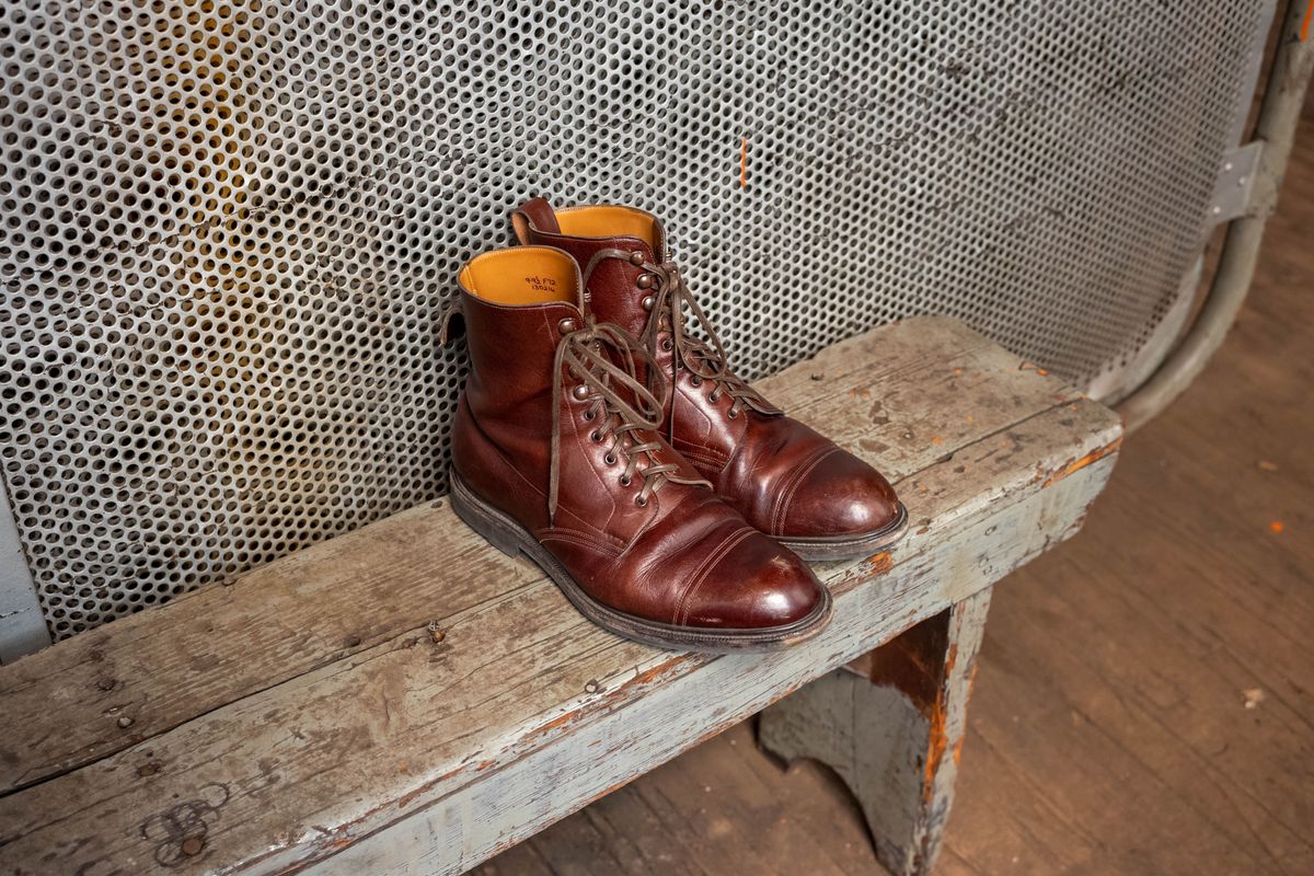 Photo by patinathunderdome on May 4, 2022 of the Edward Green Ambleside in Horween Bracken Lux Calfskin.