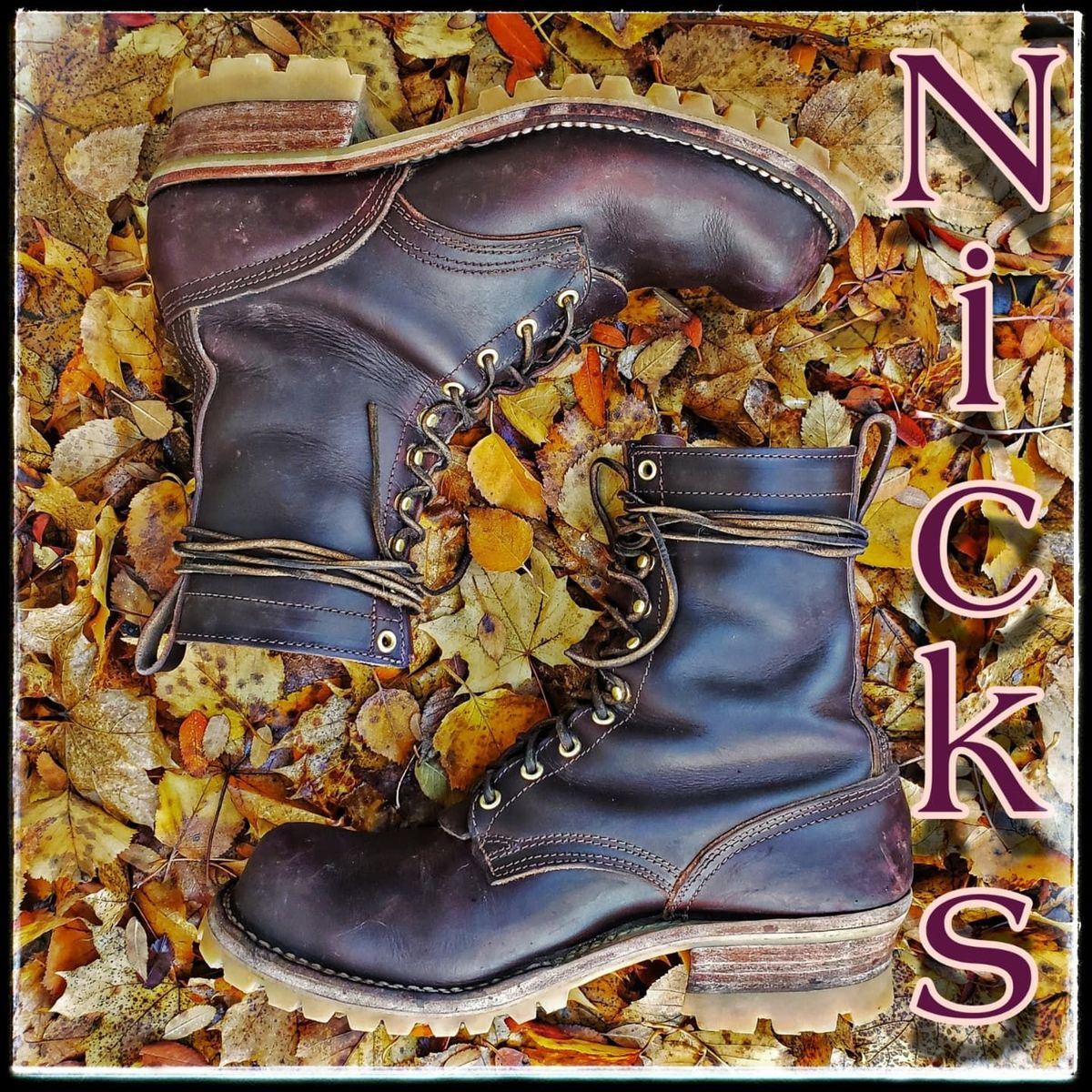 Photo by patinathunderdome on November 1, 2021 of the Nicks Urban Logger in Wickett & Craig Burgundy Oiled Latigo.