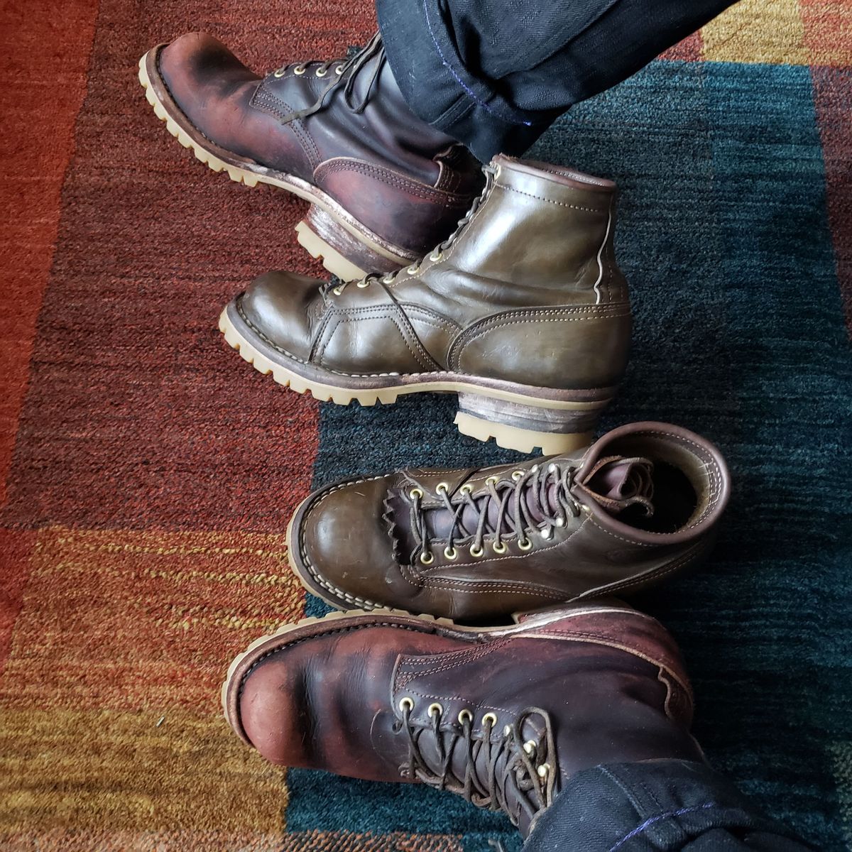 Photo by patinathunderdome on February 5, 2022 of the Nicks Urban Logger in Wickett & Craig Burgundy Oiled Latigo.