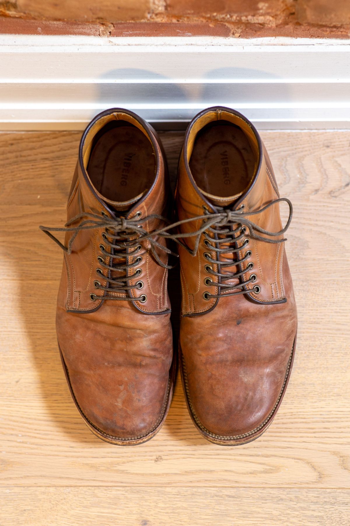 Photo by patinathunderdome on November 2, 2021 of the Viberg Service Boot in Horween Bourbon Shell Cordovan.