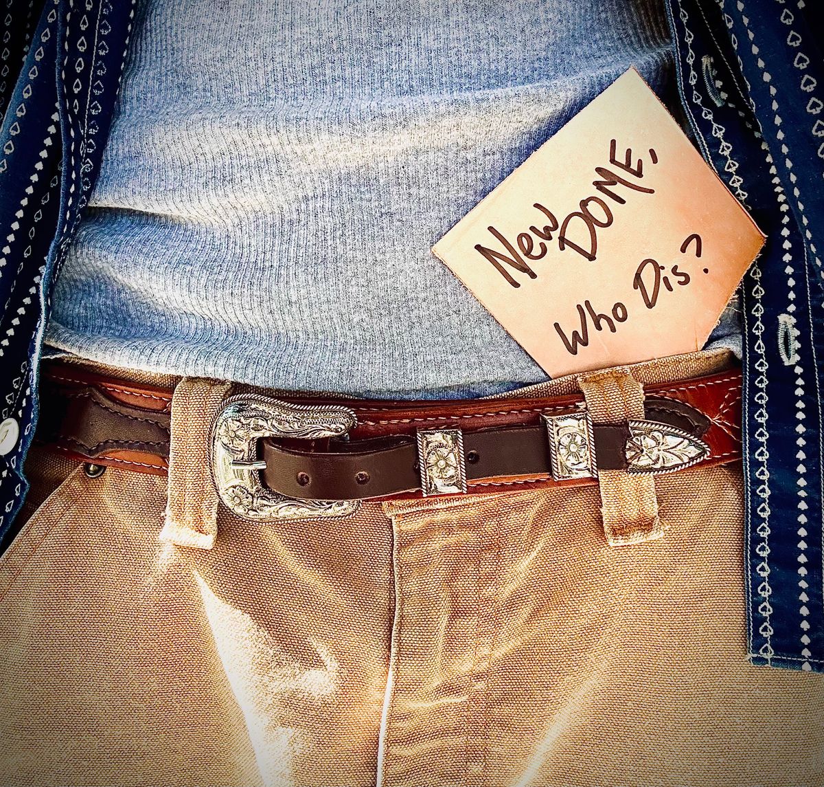 Photo by Stendhalic_Awl on October 1, 2025 of the Self-Made Ranger Belt in Wickett & Craig Medium Brown English Bridle.