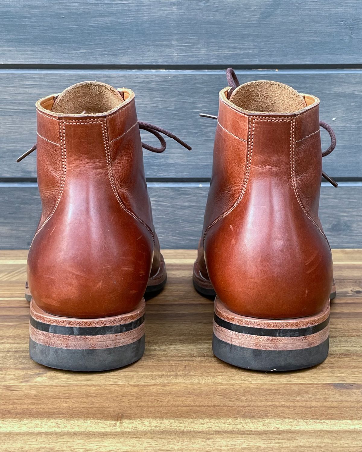 Photo by erlaiz on November 3, 2023 of the Midas Service Boot in Indonesian Medium Brown Pull Up.