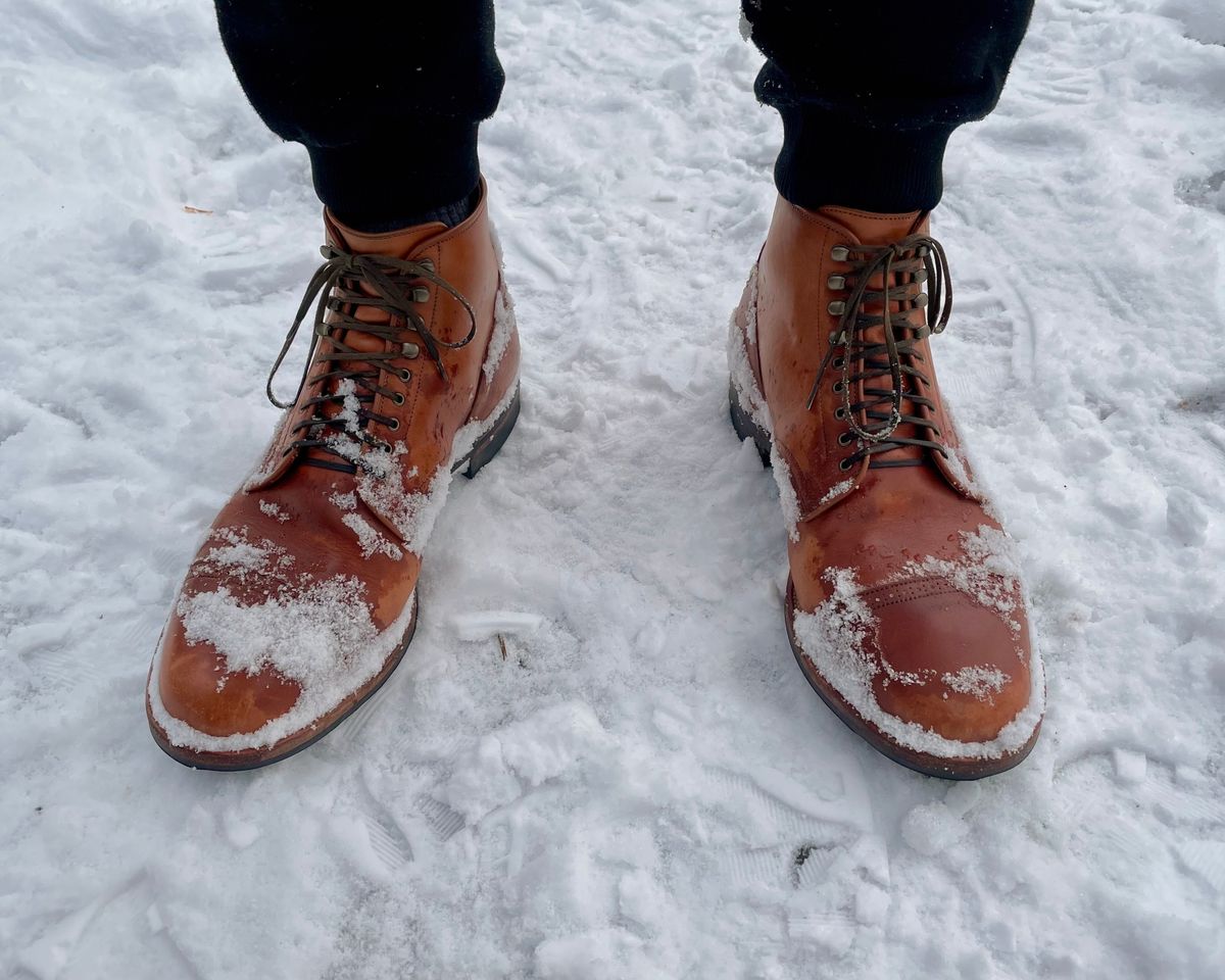 Photo by erlaiz on January 4, 2024 of the Viberg Service Boot in Maryam Bruciato TPR Horsebutt.