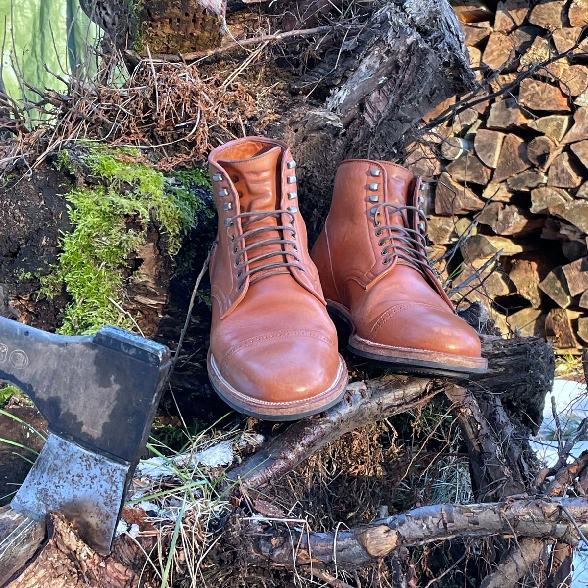 Photo by erlaiz on February 4, 2024 of the Viberg Service Boot in Maryam Bruciato TPR Horsebutt.