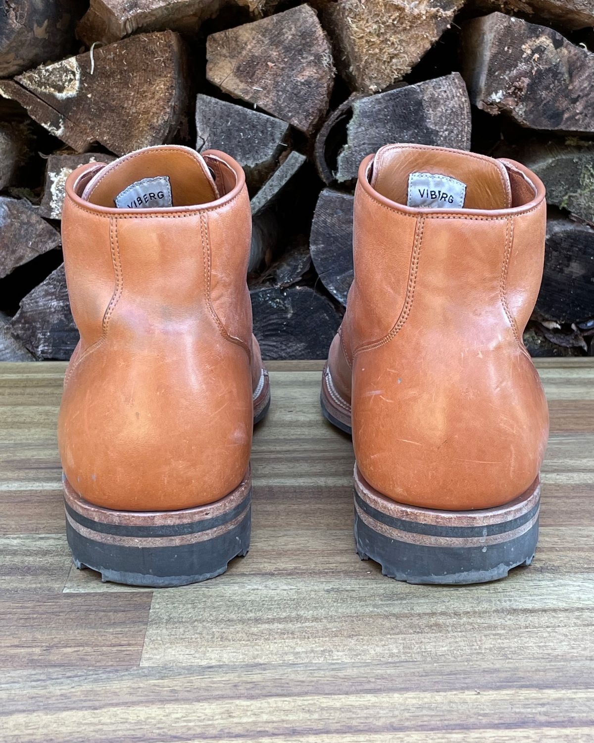 Photo by erlaiz on March 5, 2024 of the Viberg Service Boot in Maryam Bruciato TPR Horsebutt.