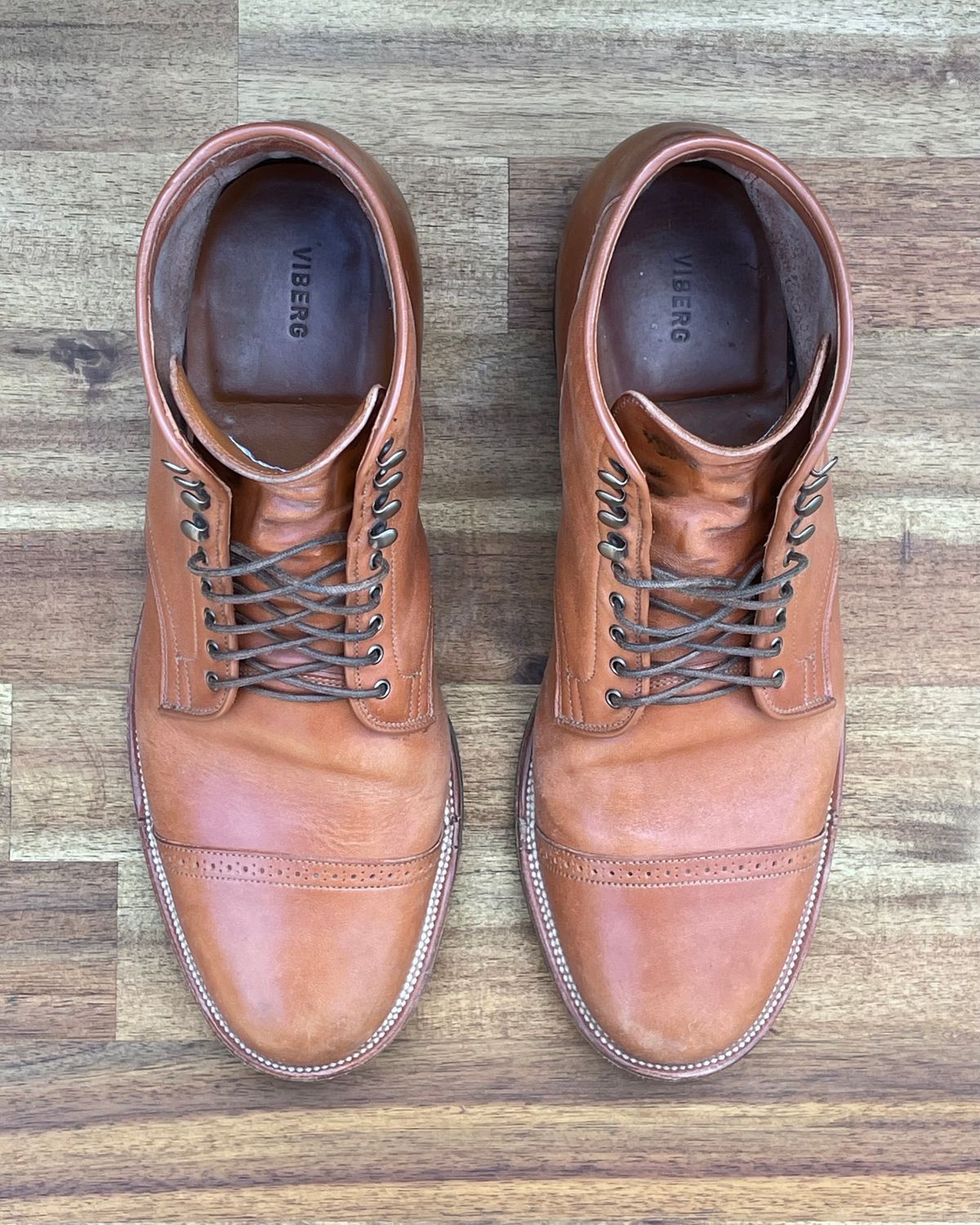 Photo by erlaiz on March 5, 2024 of the Viberg Service Boot in Maryam Bruciato TPR Horsebutt.
