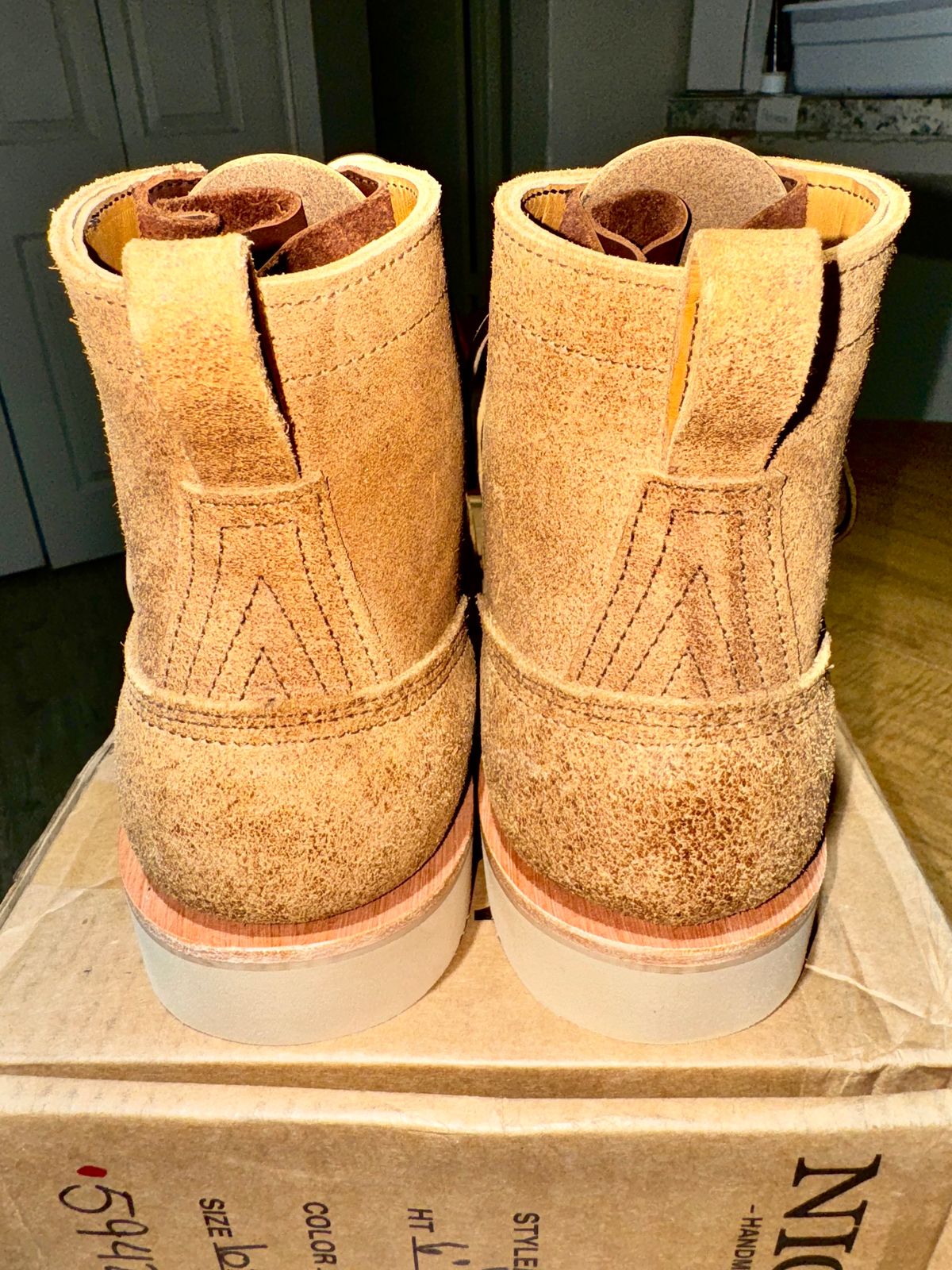 Photo by BigMealsOnly on November 10, 2023 of the Nicks Moc Toe in Seidel 1964 Tan Roughout.