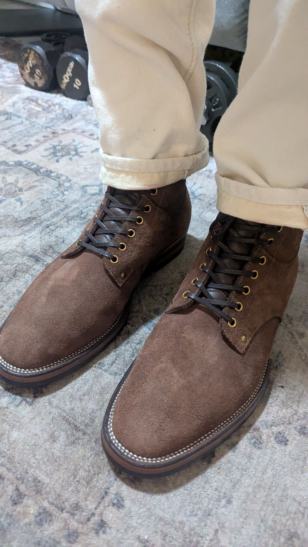Photo by botasblancas on August 24, 2025 of the Østmo Type I in Seidel Mocha Oil Tan Roughout.