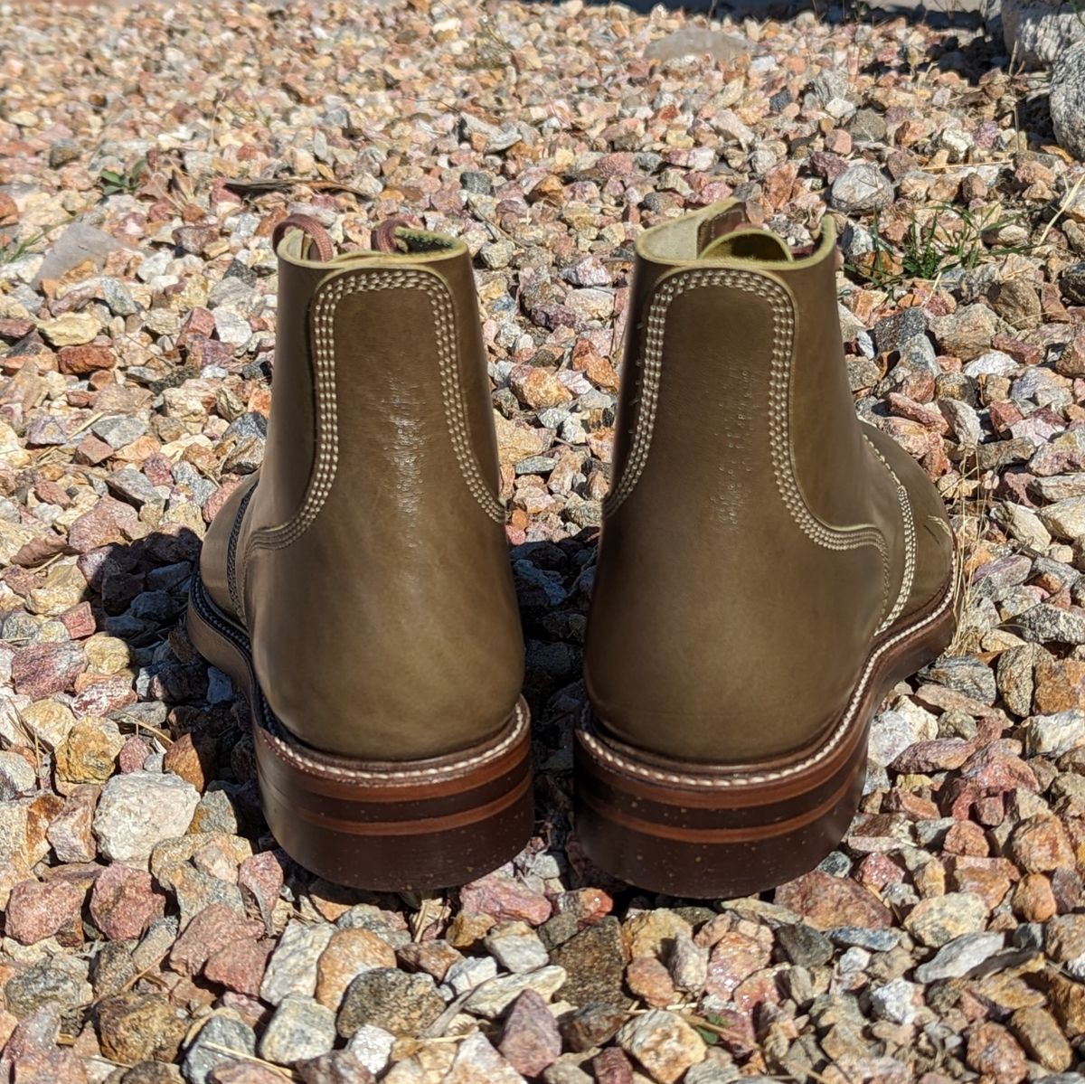 Photo by botasblancas on October 1, 2023 of the John Lofgren M-43 Service Shoes in Shinki Olive Oiled Horsebutt.