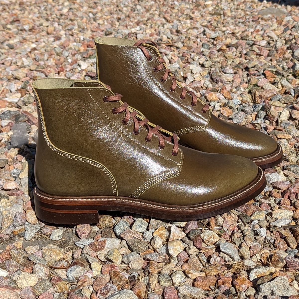 Photo by botasblancas on October 1, 2023 of the John Lofgren M-43 Service Shoes in Shinki Olive Oiled Horsebutt.