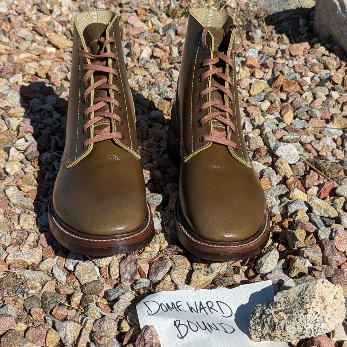 Photo by botasblancas on October 1, 2023 of the John Lofgren M-43 Service Shoes in Shinki Olive Oiled Horsebutt.