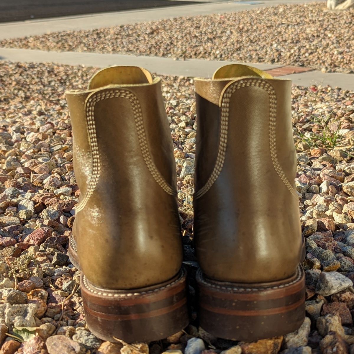 Photo by botasblancas on November 1, 2023 of the John Lofgren M-43 Service Shoes in Shinki Olive Oiled Horsebutt.