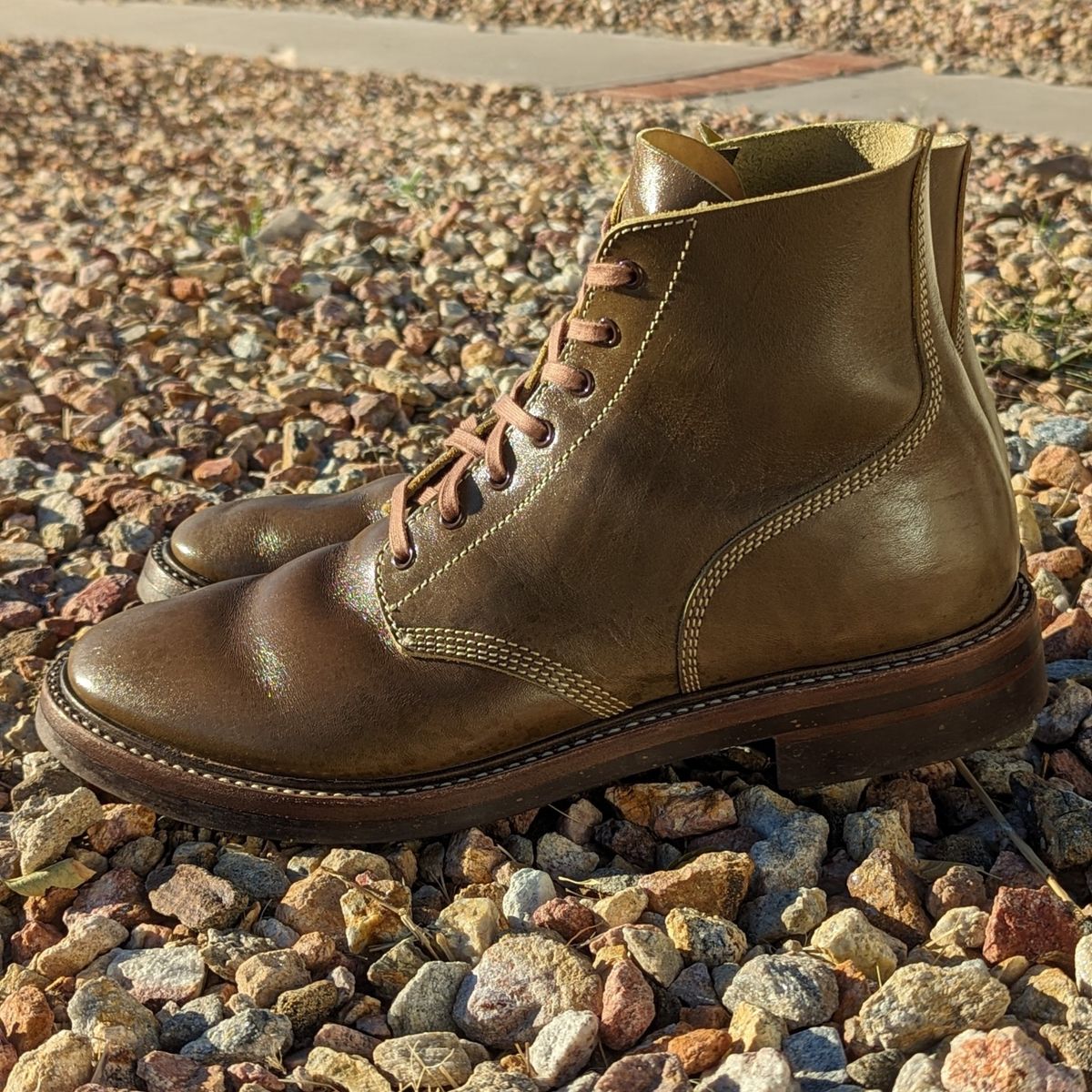 Photo by botasblancas on November 1, 2023 of the John Lofgren M-43 Service Shoes in Shinki Olive Oiled Horsebutt.