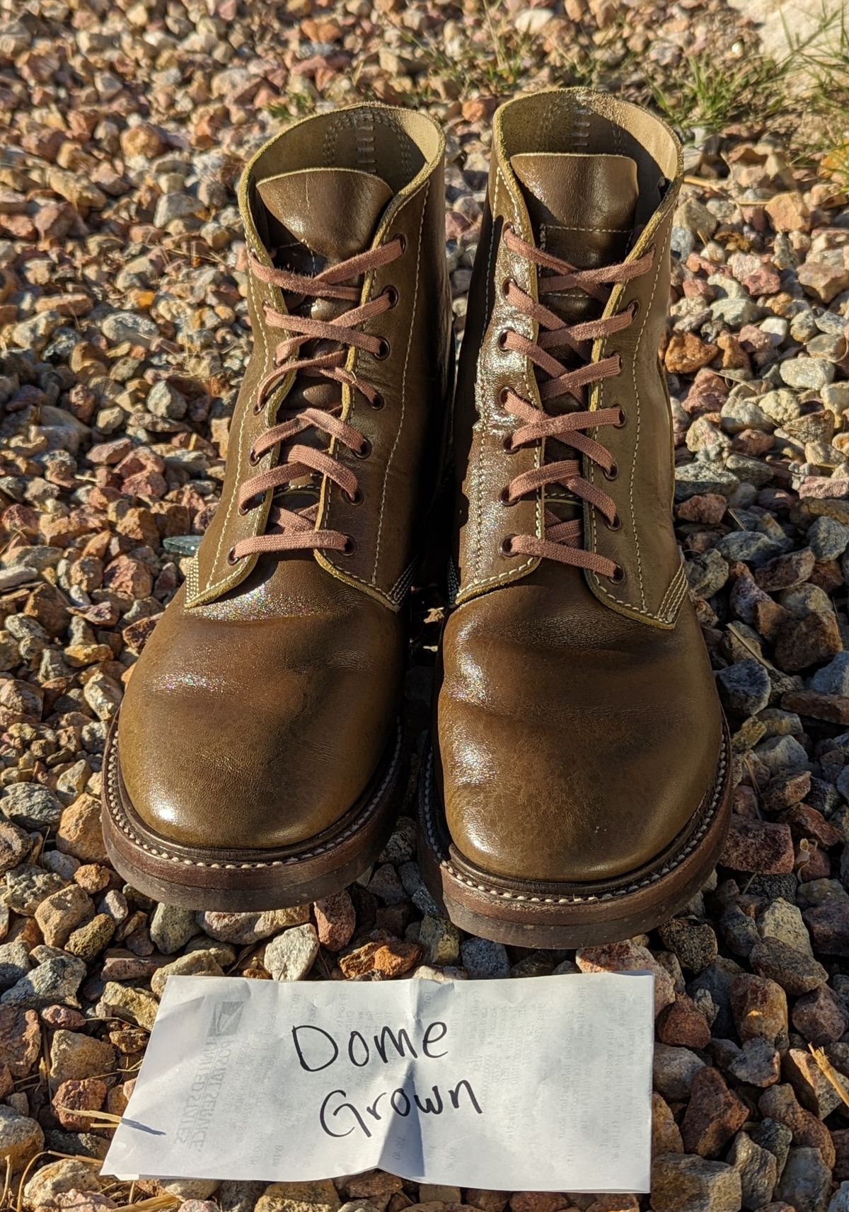 Photo by botasblancas on November 1, 2023 of the John Lofgren M-43 Service Shoes in Shinki Olive Oiled Horsebutt.