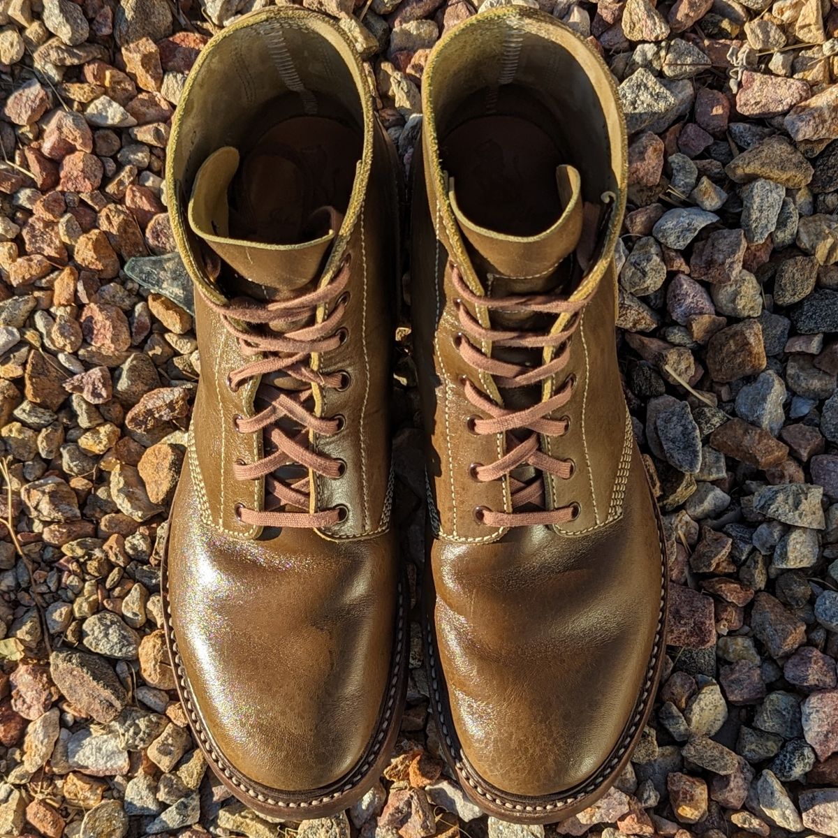 Photo by botasblancas on November 1, 2023 of the John Lofgren M-43 Service Shoes in Shinki Olive Oiled Horsebutt.