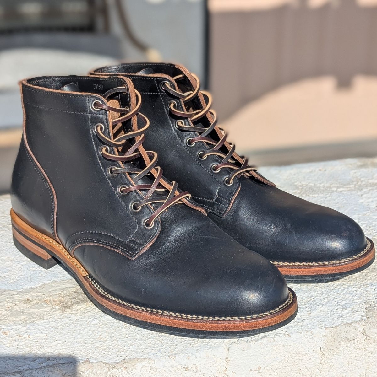 Photo by botasblancas on May 27, 2025 of the Viberg Service Boot in Horween Black Chromexcel.