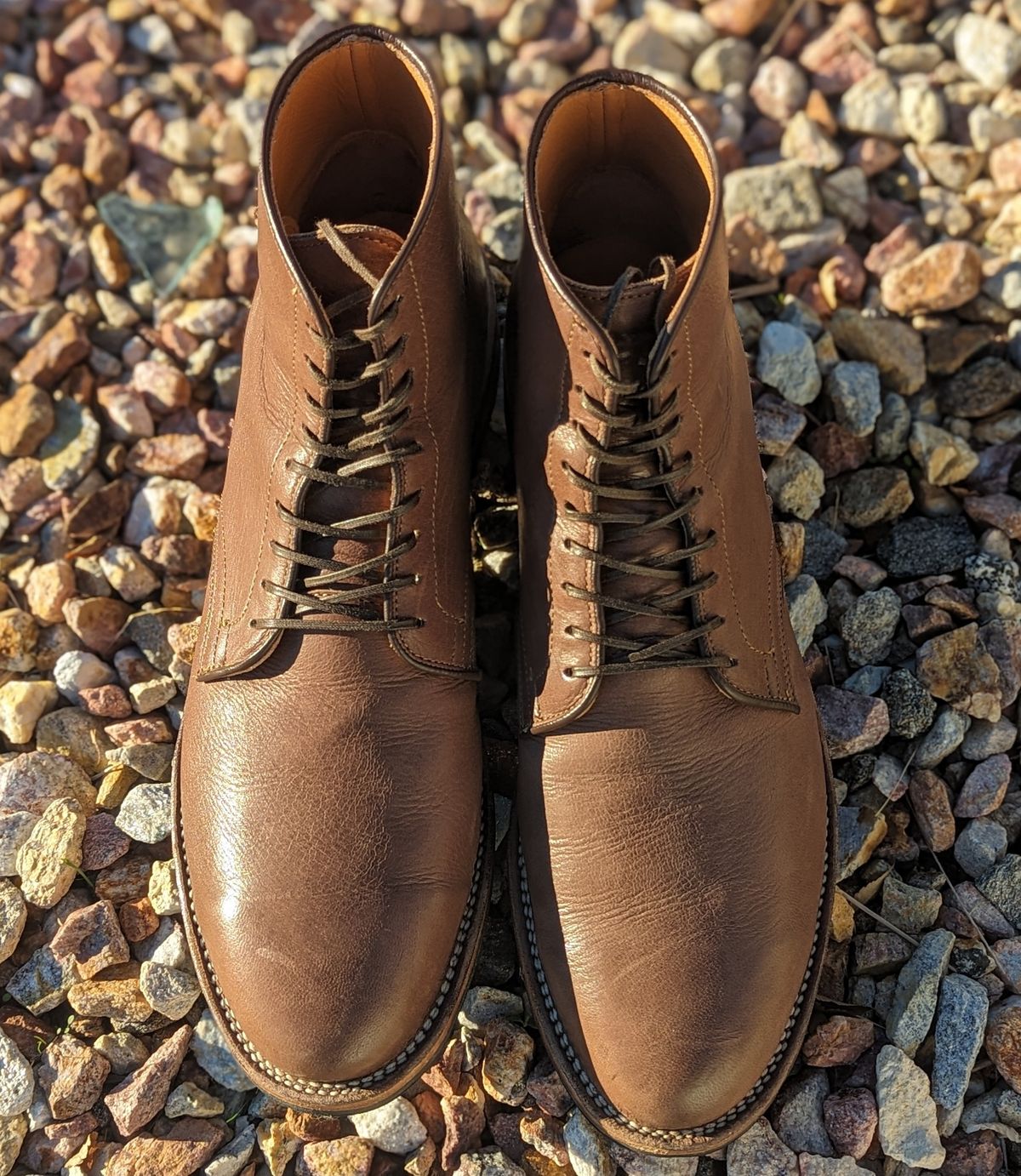 Photo by botasblancas on January 5, 2024 of the Viberg Derby Boot in Brown Glacé Deer.