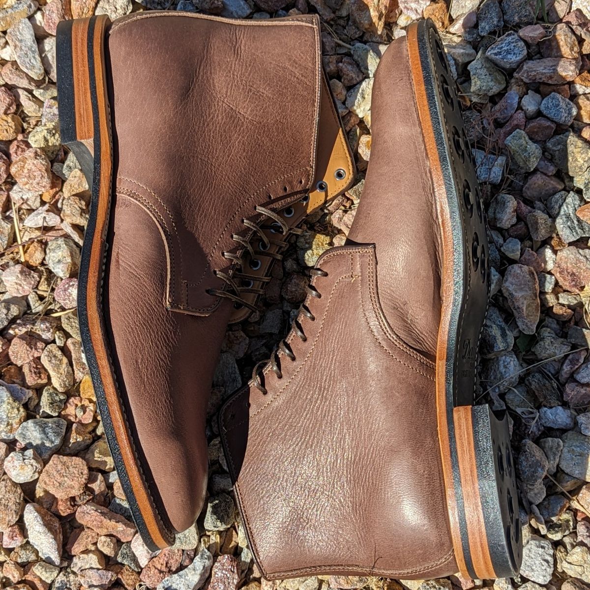 Photo by botasblancas on November 1, 2023 of the Viberg Derby Boot in Brown Glacé Deer.