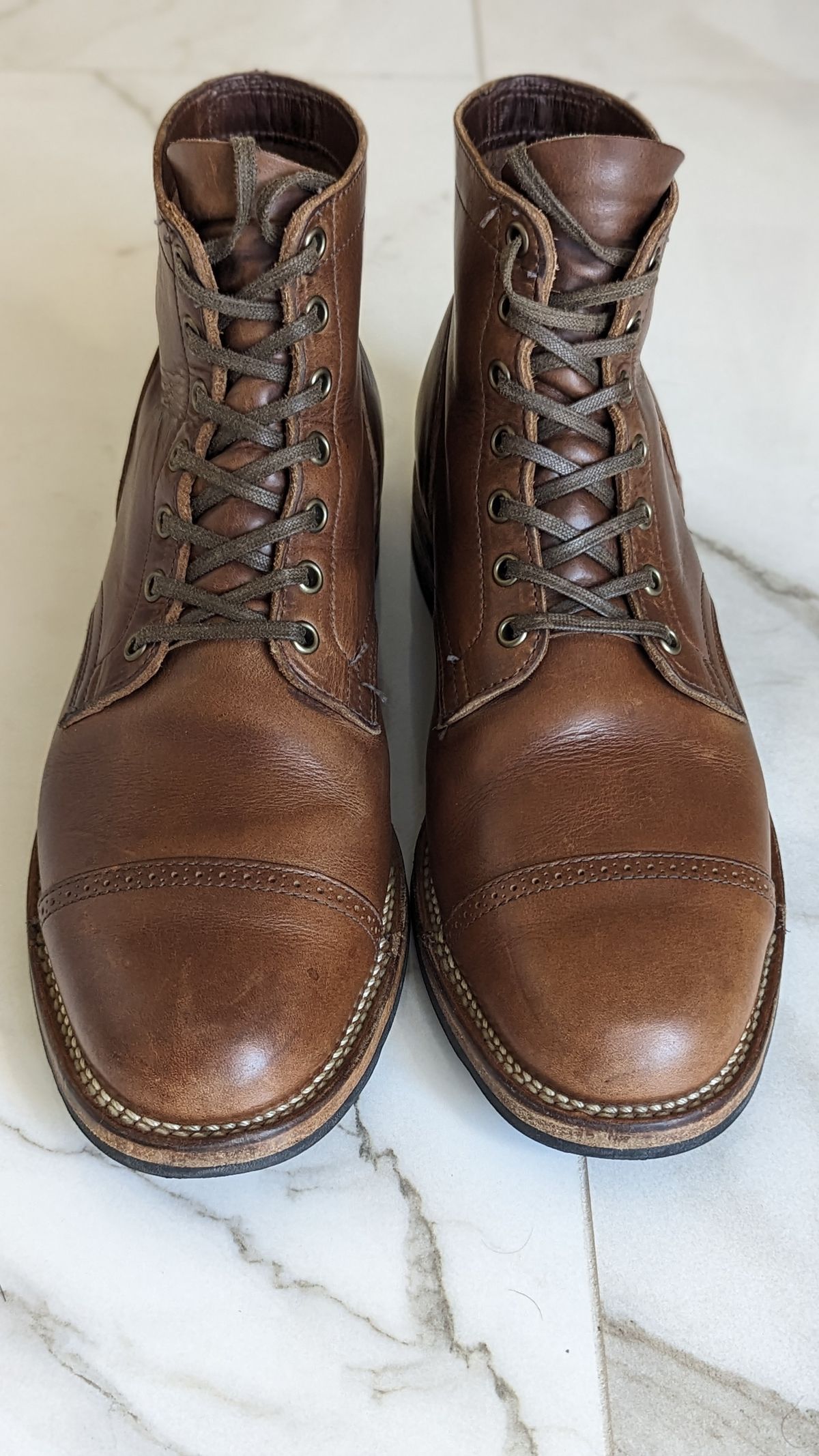 Photo by botasblancas on October 18, 2023 of the Viberg Service Boot BCT in Horween Natural Chromexcel.