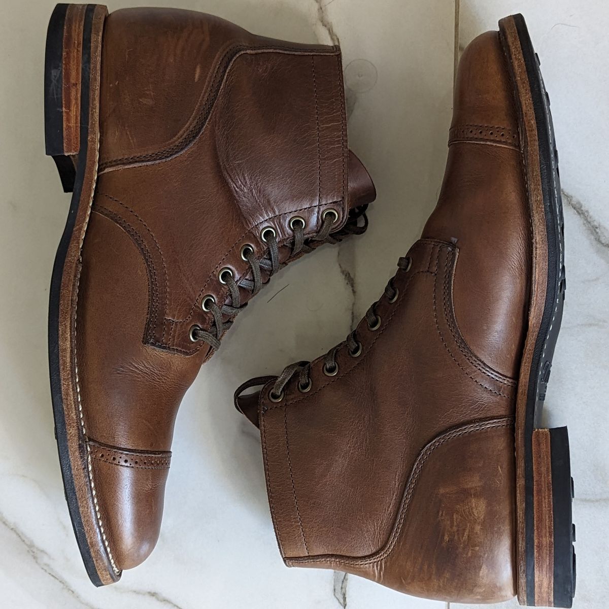 Photo by botasblancas on October 18, 2023 of the Viberg Service Boot BCT in Horween Natural Chromexcel.