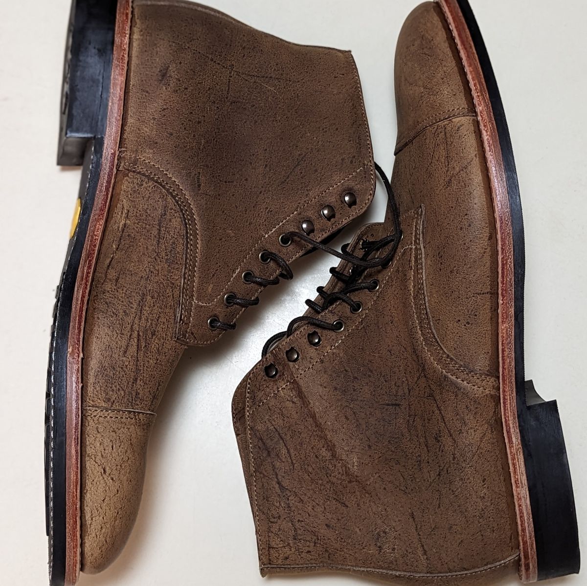 Photo by botasblancas on August 11, 2023 of the Oak Street Bootmakers Lakeshore Boot in C.F. Stead Gaucho Waxy Kudu.