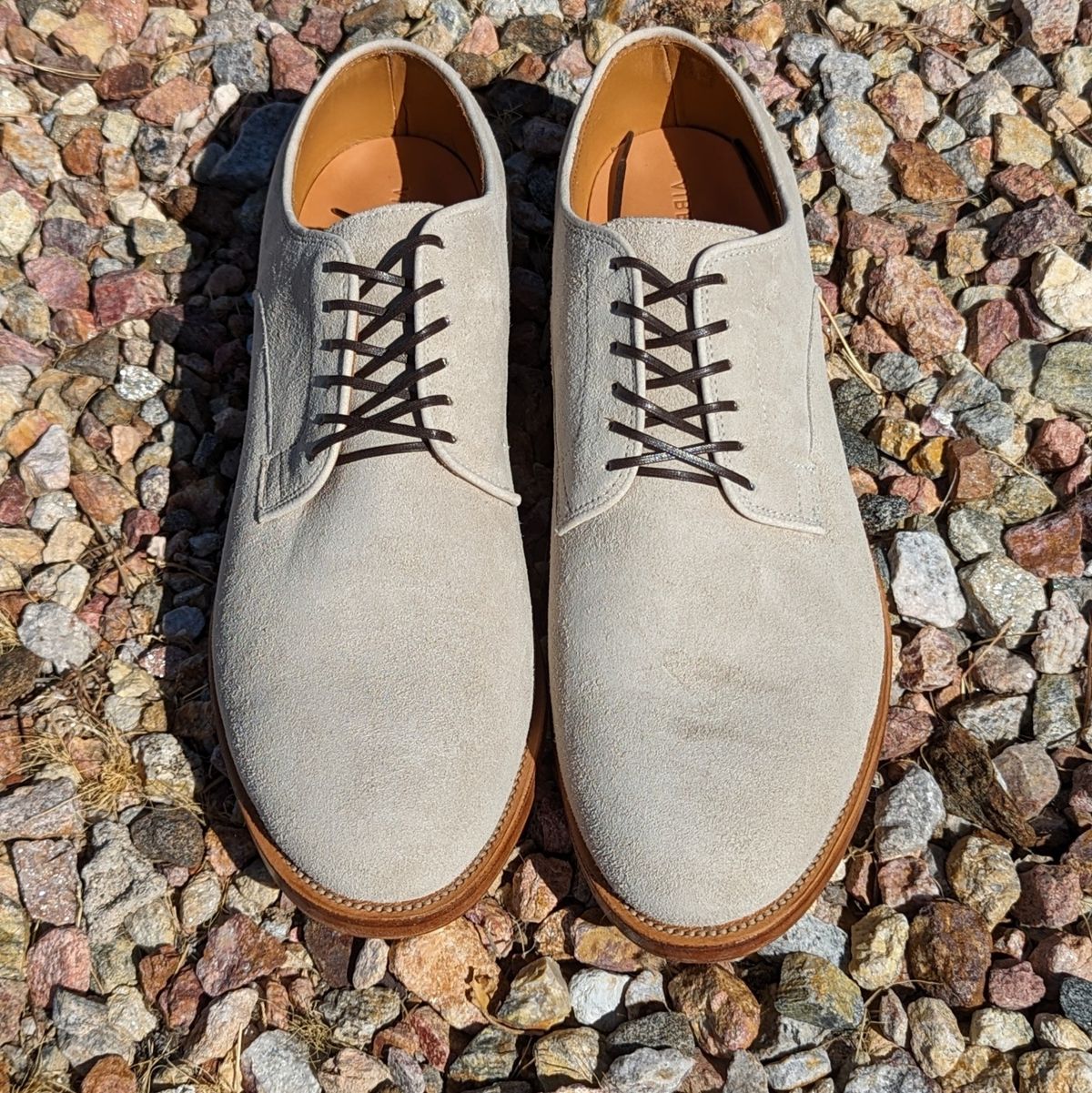 Photo by botasblancas on June 8, 2024 of the Viberg Derby Shoe in C.F. Stead Angora Kudu Suede.