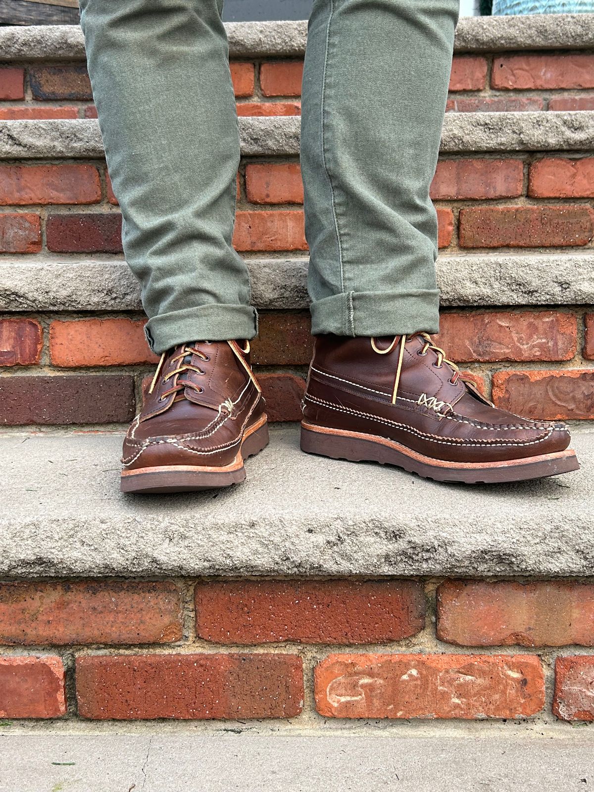 Photo by cochese_esq on December 4, 2022 of the Yuketen Maine Guide DB Boots in Horween Brown Chromexcel.