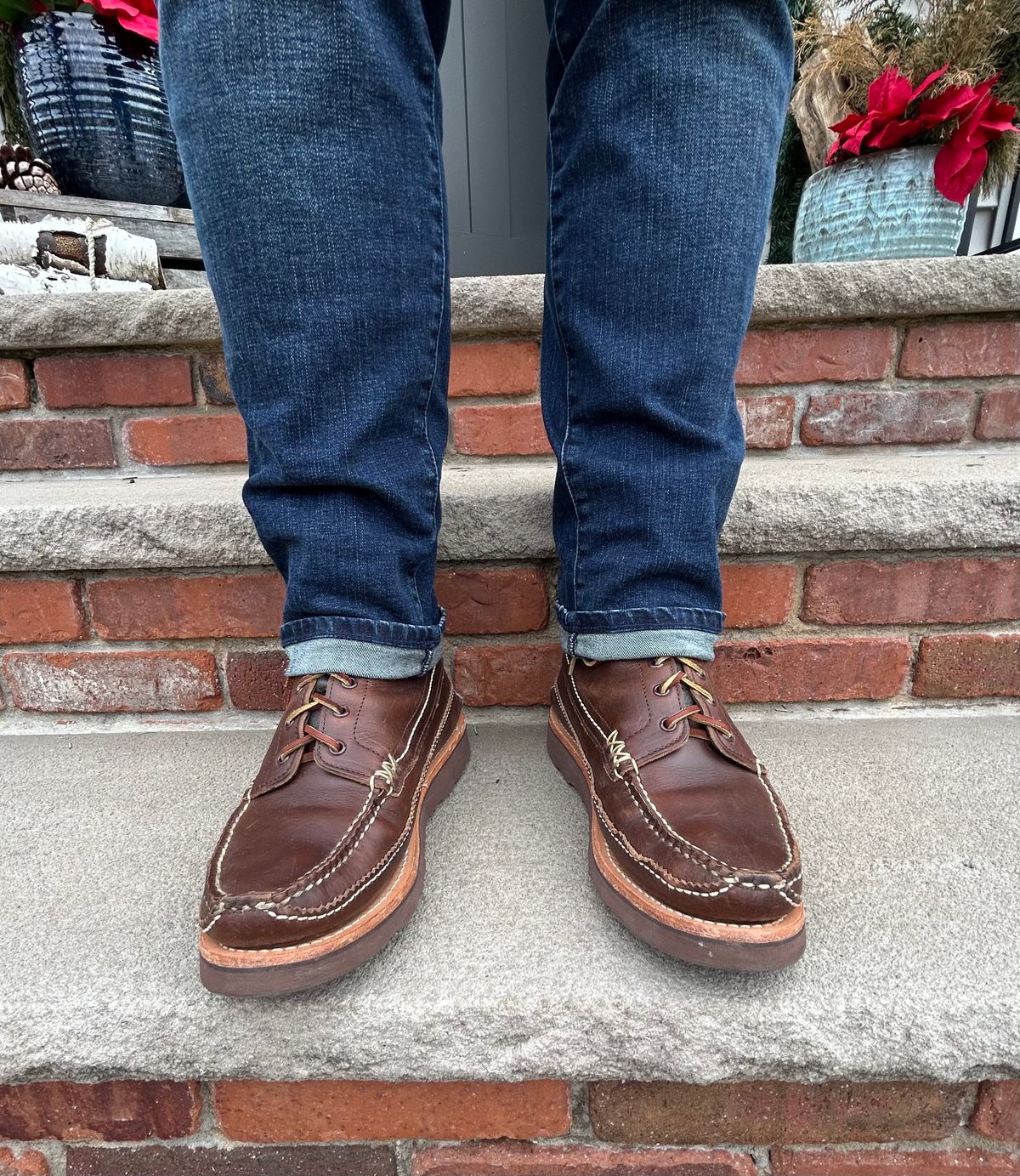 Photo by cochese_esq on January 2, 2023 of the Yuketen Maine Guide DB Boots in Horween Brown Chromexcel.