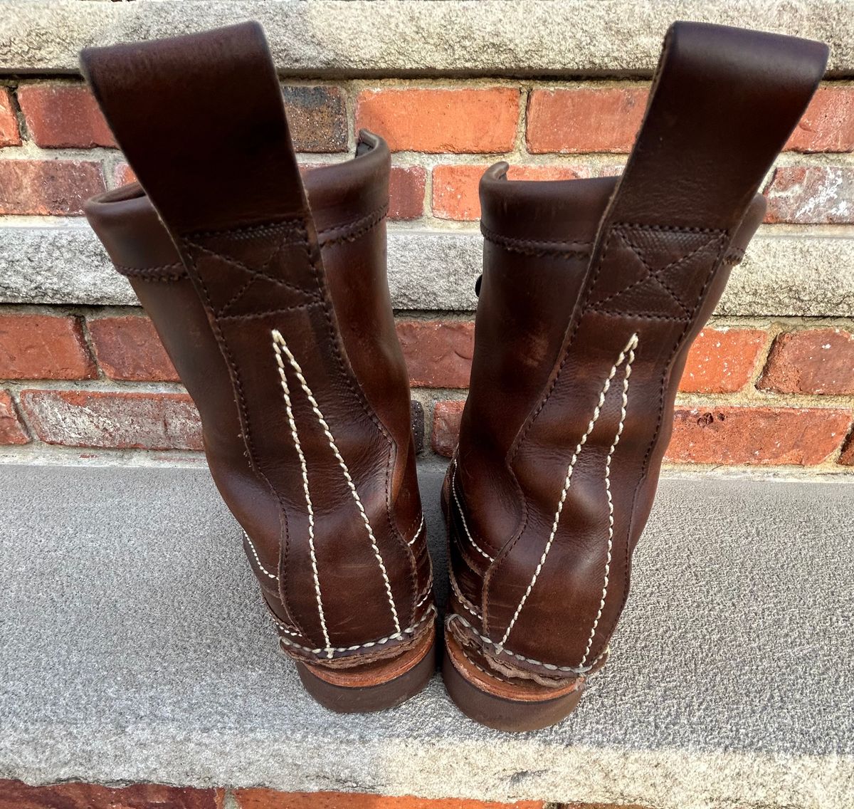 Photo by cochese_esq on February 5, 2023 of the Yuketen Maine Guide DB Boots in Horween Brown Chromexcel.