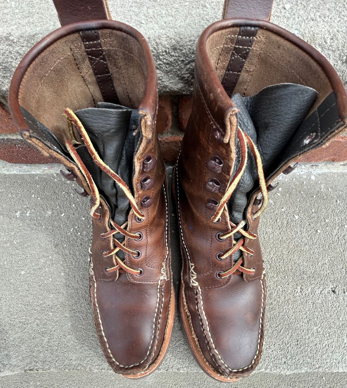 Photo by cochese_esq on March 3, 2023 of the Yuketen Maine Guide DB Boots in Horween Brown Chromexcel.