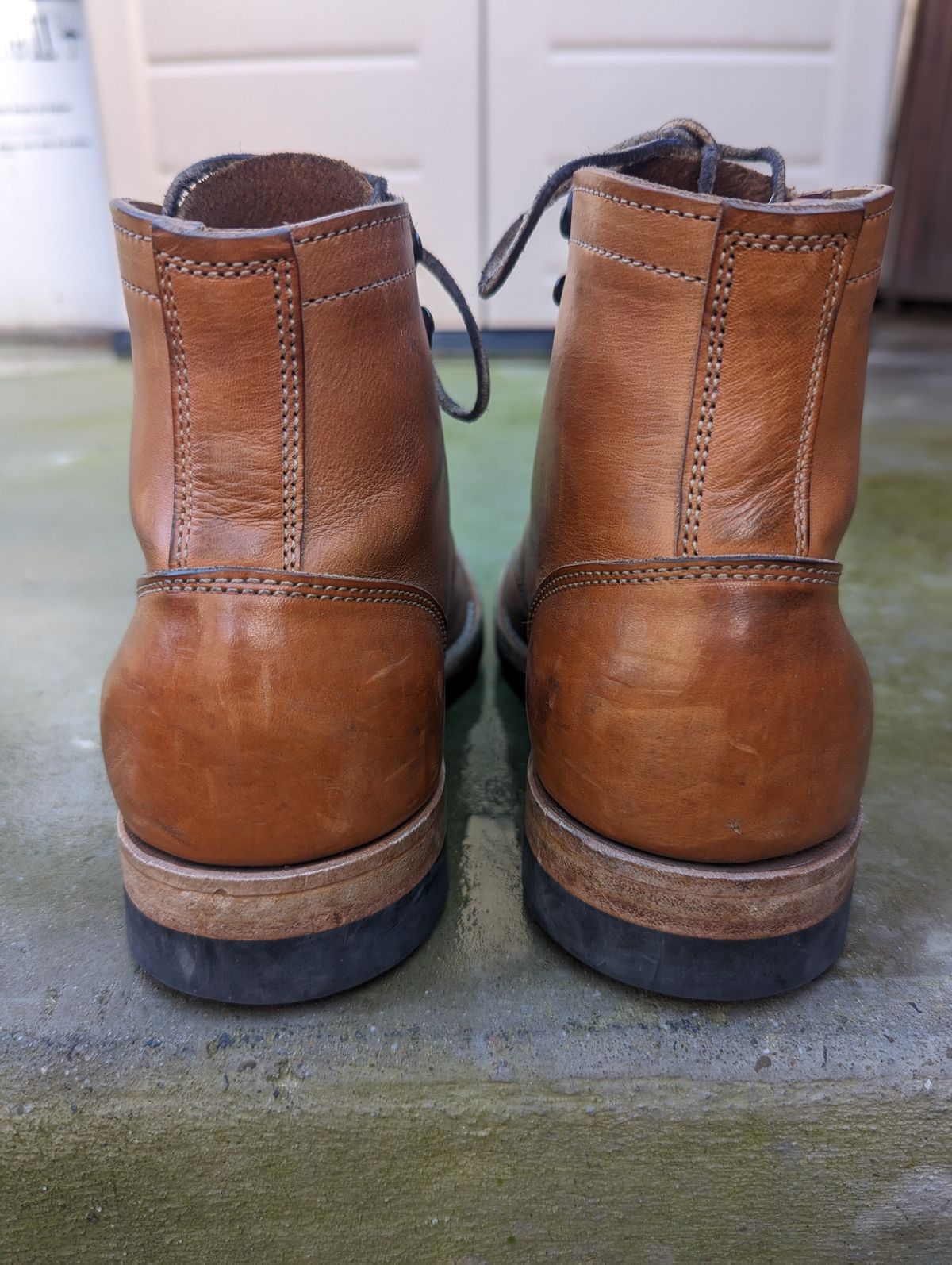 Photo by FoolinBoots on February 5, 2023 of the Truman Service Boot in Natural Horse Rump.