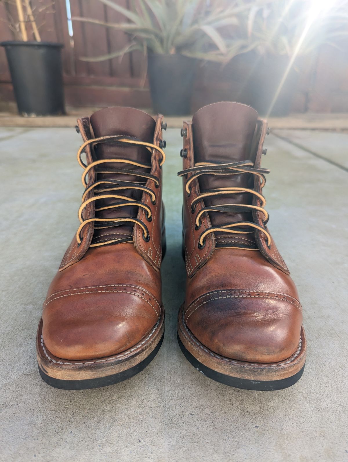 Photo by FoolinBoots on March 4, 2023 of the Truman Service Boot in Natural Horse Rump.