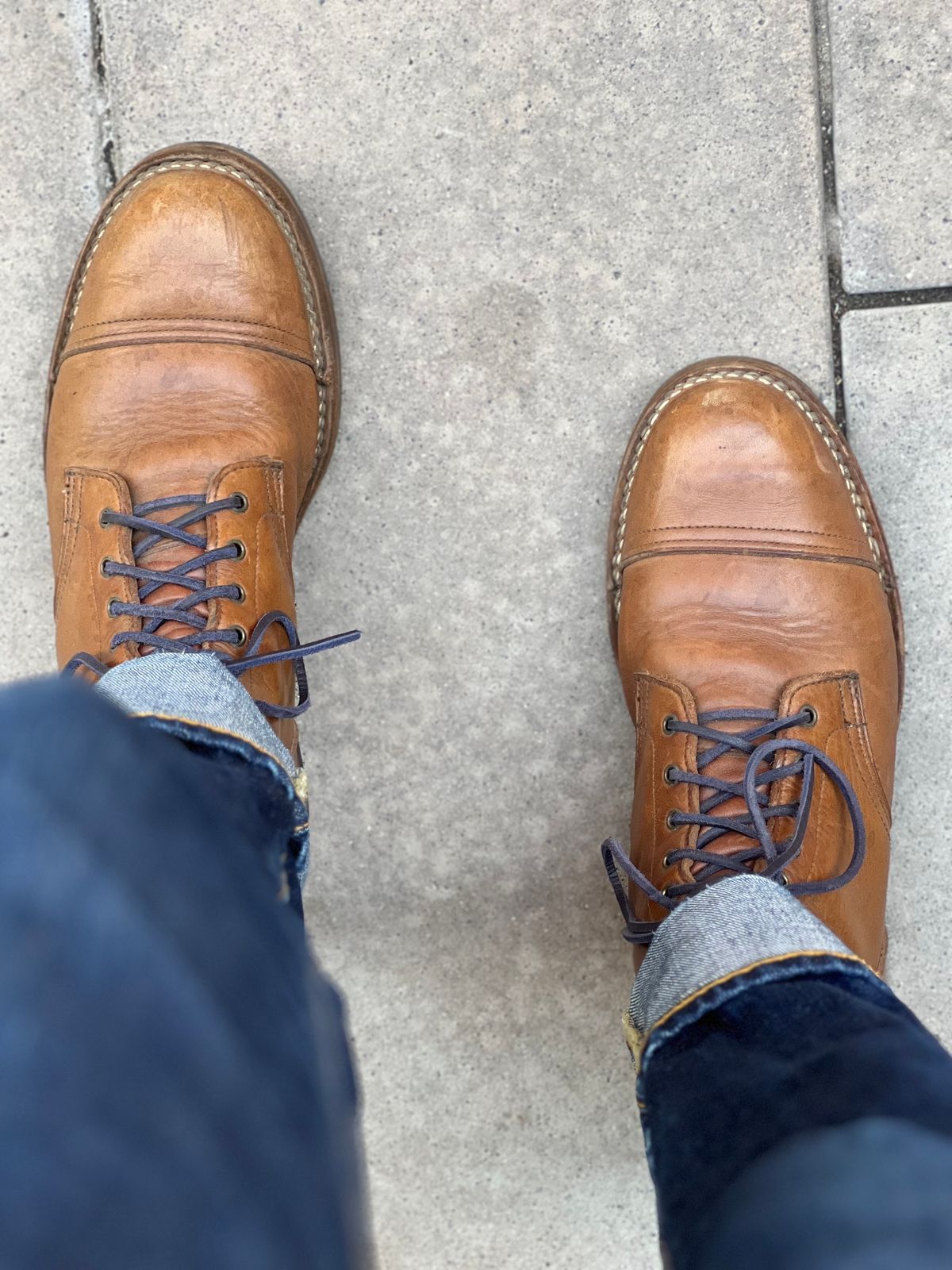 Photo by bootsrhymesandlife on November 27, 2022 of the Truman Service Boot in Horween Olive Chromexcel.