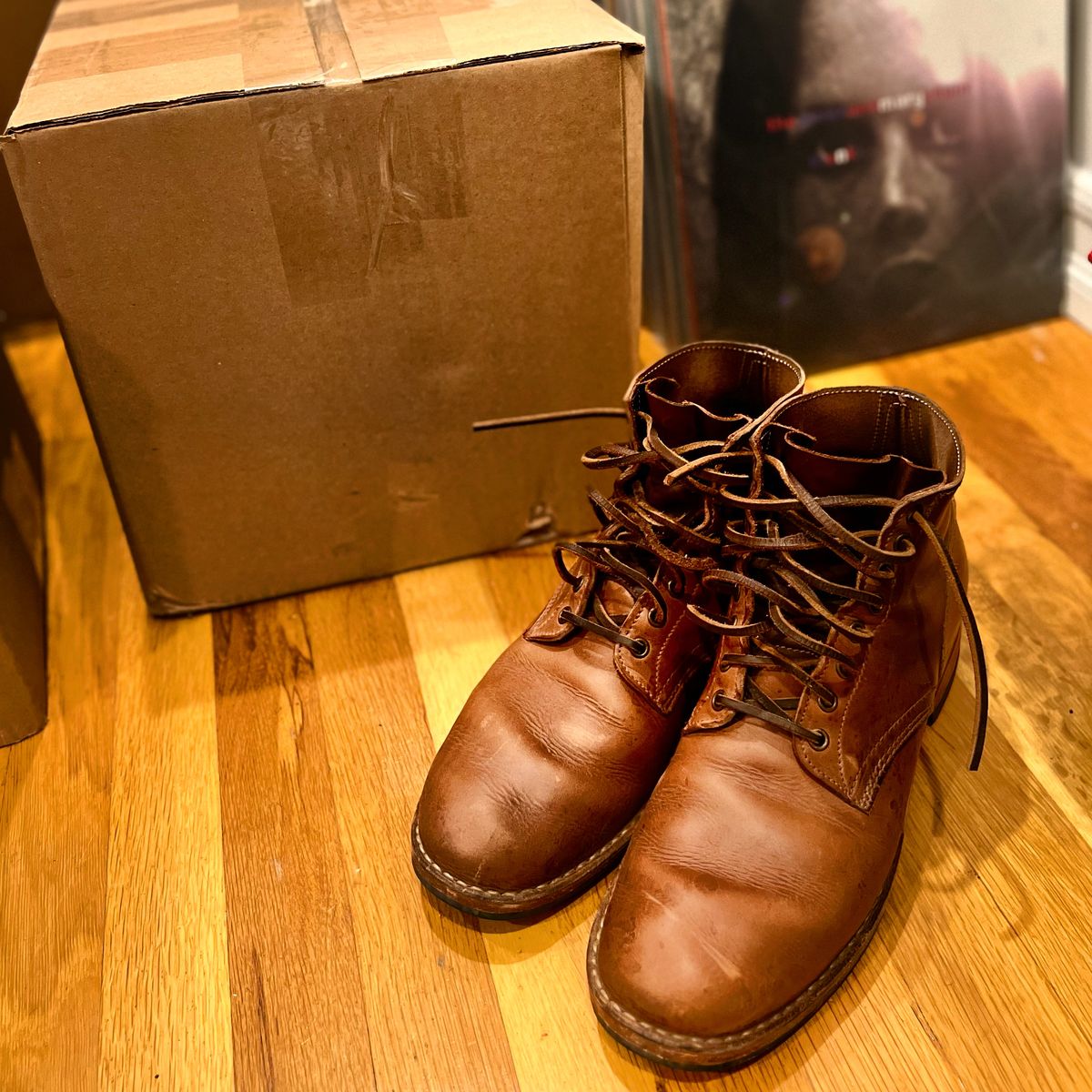 Photo by bootsrhymesandlife on January 6, 2023 of the Oak Street Bootmakers Storm Boot in Horween Natural Chromexcel.