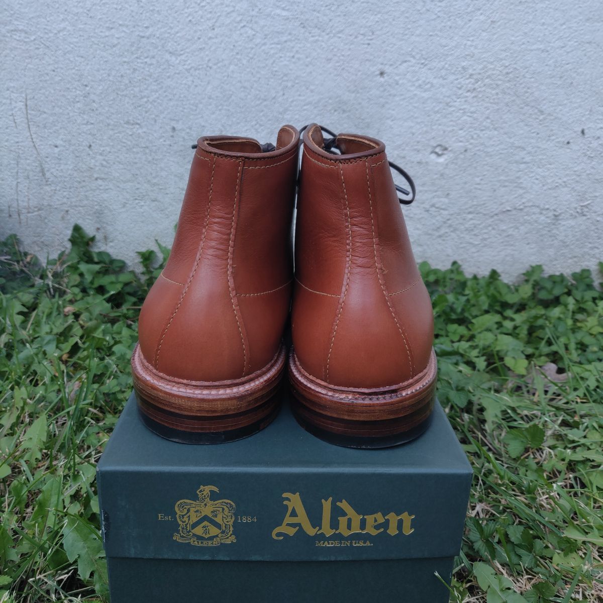 Photo by flypaper89 on October 1, 2023 of the Alden Indy Boot in Papaya Pegasus Calfskin.