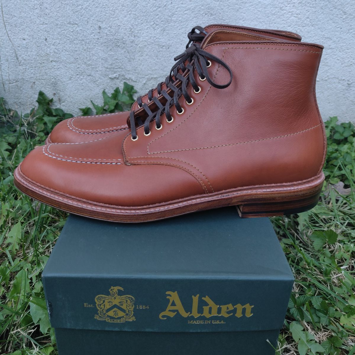 Photo by flypaper89 on October 1, 2023 of the Alden Indy Boot in Papaya Pegasus Calfskin.